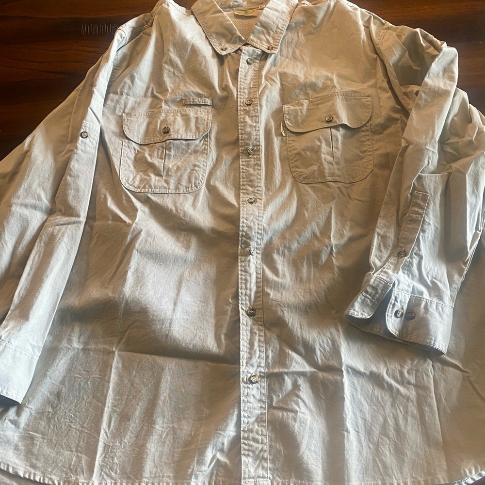 SOLDTag Safari Shirt Men's Size XXXL Long Sleeve Beige Travel Outdoor Hiking